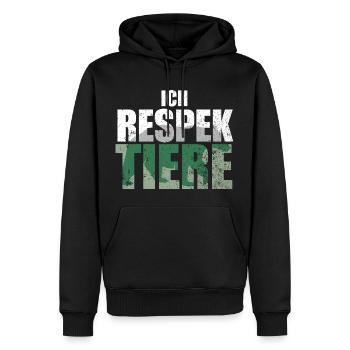 Ich Respektiere Tiere Tierschutz Bär Jagd - Männer Premium Bio Hoodie - Schwarz - Vorne - Nico (187cm)