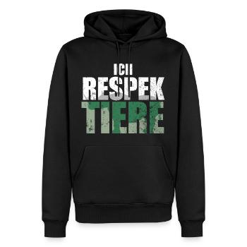 Ich Respektiere Tiere Tierschutz Nashorn Jagd - Männer Premium Bio Hoodie - Schwarz - Vorne - Nico (187cm)