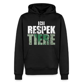 Ich Respektiere Tiere Tierschutz Hirsch Jagd - Männer Premium Bio Hoodie - Schwarz - Vorne - Nico (187cm)