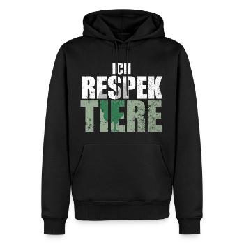 Ich Respektiere Tiere Tierschutz Huhn Vegan - Männer Premium Bio Hoodie - Schwarz - Vorne - Nico (187cm)