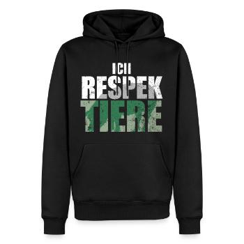 Ich Respektiere Tiere Tierschutz Schwein Vegan - Männer Premium Bio Hoodie - Schwarz - Vorne - Nico (187cm)