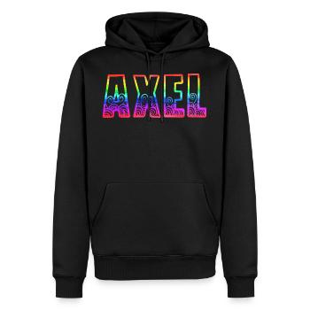 axel rs regenbogen - Männer Premium Bio Hoodie - Schwarz - Vorne - Nico (187cm)