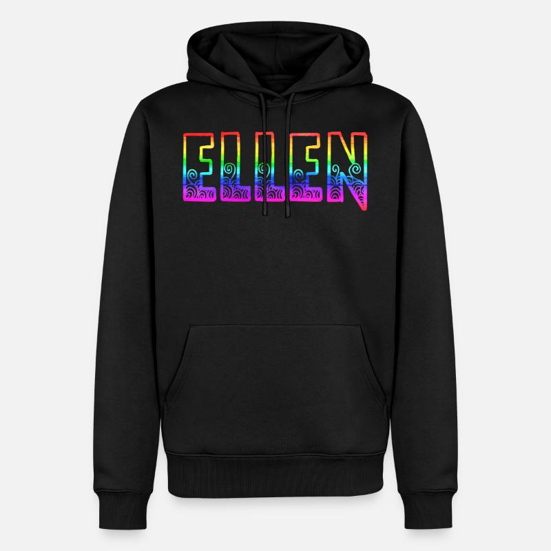 ellen rs arc-en-ciel - Sweat à capuche Premium bio Homme - noir