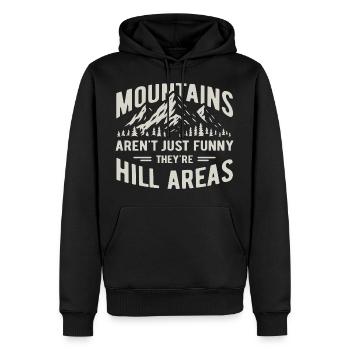 Mountains are hill areas - hilarious pun - Männer Premium Bio Hoodie - Schwarz - Vorne - Nico (187cm)