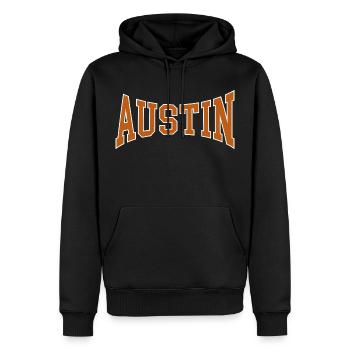 Austin - Männer Premium Bio Hoodie - Schwarz - Vorne - Nico (187cm)