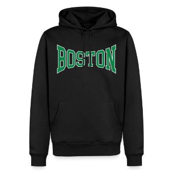 Boston - Sweat à capuche Premium bio Homme - noir - Devant - Nico (187cm)