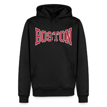 Boston - Sweat à capuche Premium bio Homme - noir - Devant - Nico (187cm)