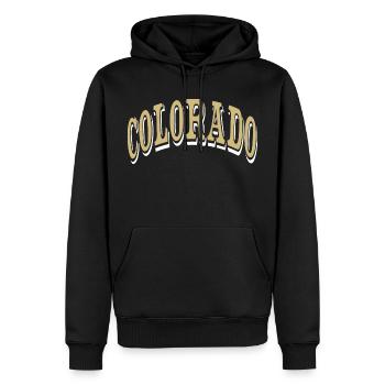 Colorado - Männer Premium Bio Hoodie - Schwarz - Vorne - Nico (187cm)
