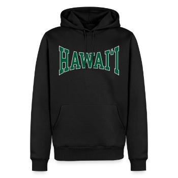 Hawaii - Männer Premium Bio Hoodie - Schwarz - Vorne - Nico (187cm)