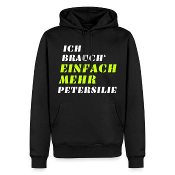 Einfach mehr Petersilie - Veganer Kräuter Spruch - Männer Premium Bio Hoodie - Schwarz - Vorne - Nico (187cm)