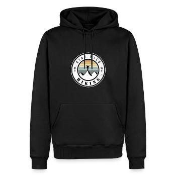 Restez sauvage - randonnée - Sweat à capuche Premium bio Homme - noir - Devant - Nico (187cm)