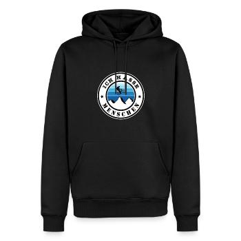 Ich hasse Menschen - Männer Premium Bio Hoodie - Schwarz - Vorne - Nico (187cm)