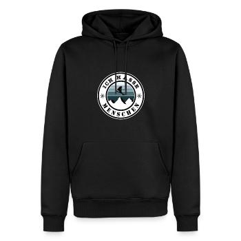 Ich hasse Menschen - Männer Premium Bio Hoodie - Schwarz - Vorne - Nico (187cm)