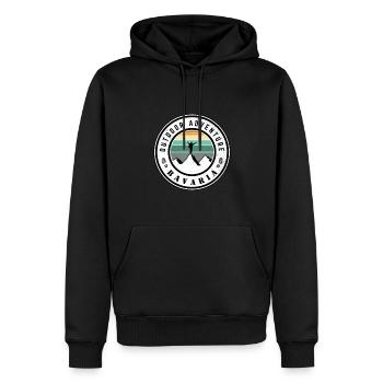 Aventure en plein air Bavière - Sweat à capuche Premium bio Homme - noir - Devant - Nico (187cm)