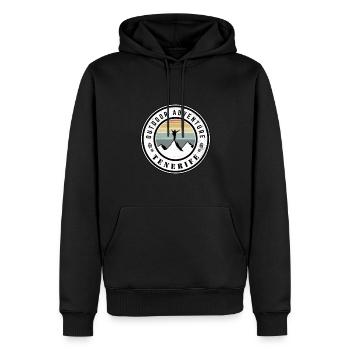 Outdoor Adventure Teneriffa - Männer Premium Bio Hoodie - Schwarz - Vorne - Nico (187cm)