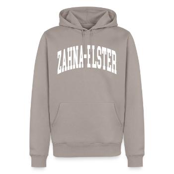 Zahna-Elster - Männer Premium Bio Hoodie - Taupe - Vorne - Nico (187cm)