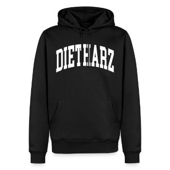 Dietharz - Männer Premium Bio Hoodie - Schwarz - Vorne - Nico (187cm)