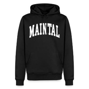 Vallée du Main - Sweat à capuche Premium bio Homme - noir - Devant - Nico (187cm)