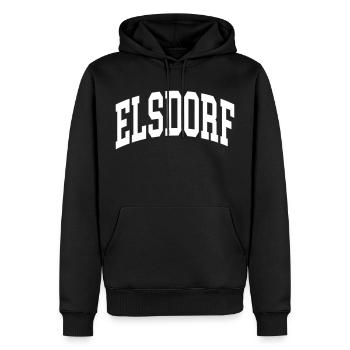 Elsdorf - Sweat à capuche Premium bio Homme - noir - Devant - Nico (187cm)