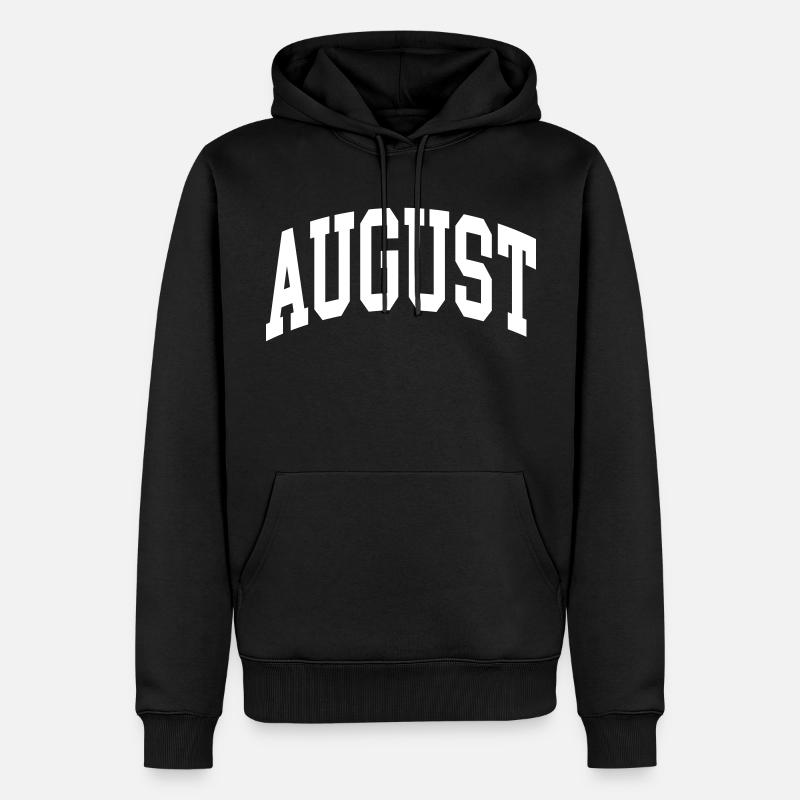 August - Männer Premium Bio Hoodie - Schwarz
