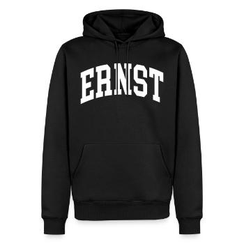 Ernst - Männer Premium Bio Hoodie - Schwarz - Vorne - Nico (187cm)