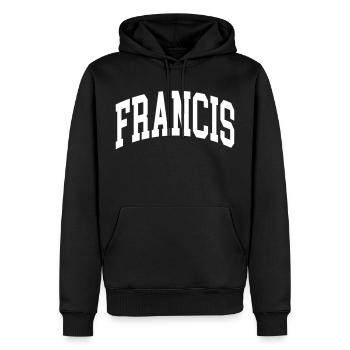 François - Sweat à capuche Premium bio Homme - noir - Devant - Nico (187cm)