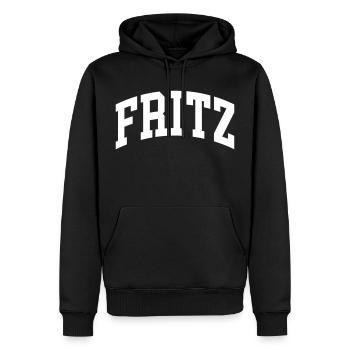 Fritz - Männer Premium Bio Hoodie - Schwarz - Vorne - Nico (187cm)