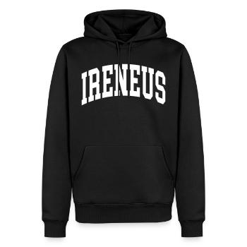 Irénée - Sweat à capuche Premium bio Homme - noir - Devant - Nico (187cm)