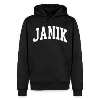 Janik - Sweat à capuche Premium bio Homme - noir - Devant - Nico (187cm)