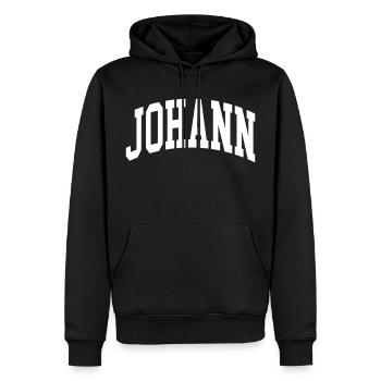 Johann - Sweat à capuche Premium bio Homme - noir - Devant - Nico (187cm)
