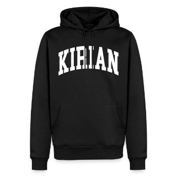 Kirian (en anglais seulement) - Sweat à capuche Premium bio Homme - noir - Devant - Nico (187cm)