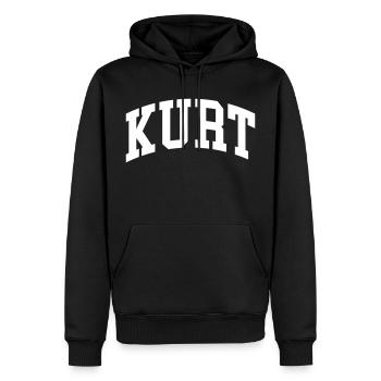 Kurt - Männer Premium Bio Hoodie - Schwarz - Vorne - Nico (187cm)