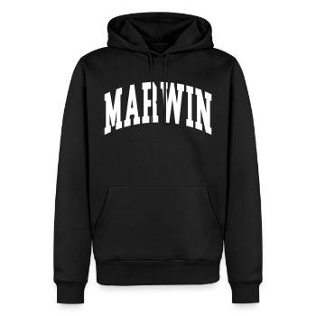Stéphanie - Sweat à capuche Premium bio Homme - noir - Devant - Nico (187cm)