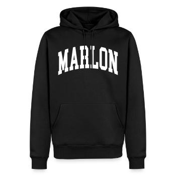 Marlon - Männer Premium Bio Hoodie - Schwarz - Vorne - Nico (187cm)