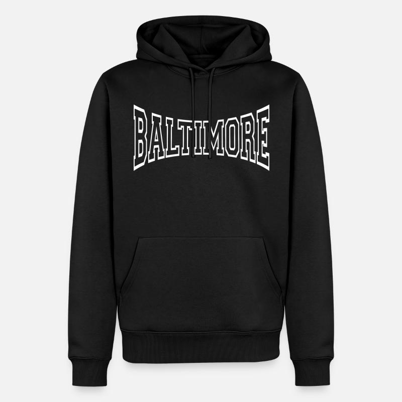 Baltimore - Männer Premium Bio Hoodie - Schwarz