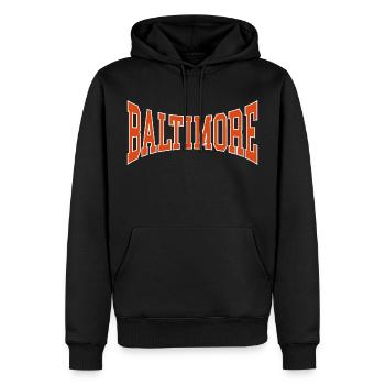 Baltimore - Sweat à capuche Premium bio Homme - noir - Devant - Nico (187cm)