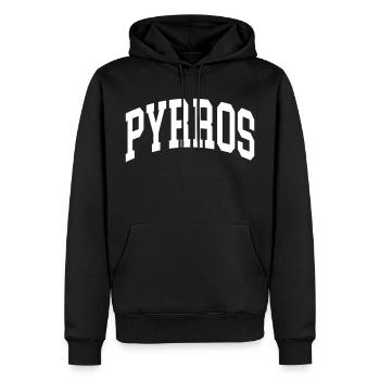 Pyrros - Sweat à capuche Premium bio Homme - noir - Devant - Nico (187cm)