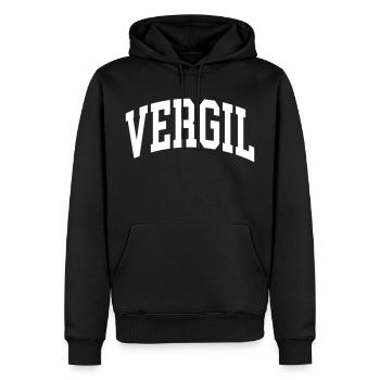 Vergil - Men’s Premium Organic Hoodie - black - Front - Nico (187cm)