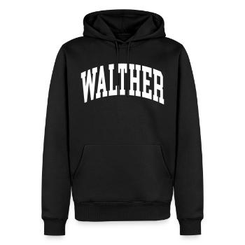 Walther - Sweat à capuche Premium bio Homme - noir - Devant - Nico (187cm)