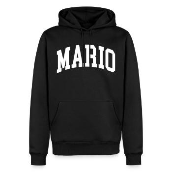 Mario - Sweat à capuche Premium bio Homme - noir - Devant - Nico (187cm)