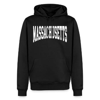 Massachusetts - Männer Premium Bio Hoodie - Schwarz - Vorne - Nico (187cm)