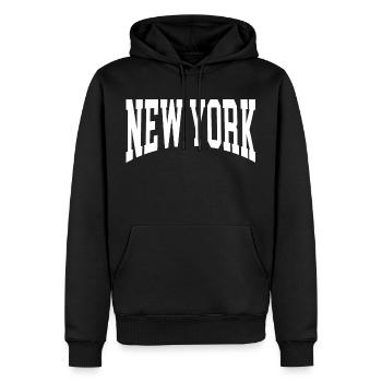 New York - Men’s Premium Organic Hoodie - black - Front - Nico (187cm)