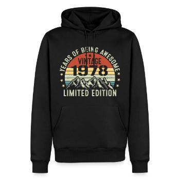 Gift to Celebrate Your Birth Year 1978 - Men’s Premium Organic Hoodie - black - Front - Nico (187cm)