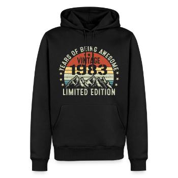 Geschenk zur Feier Ihres Geburtsjahres 1983 - Männer Premium Bio Hoodie - Schwarz - Vorne - Nico (187cm)