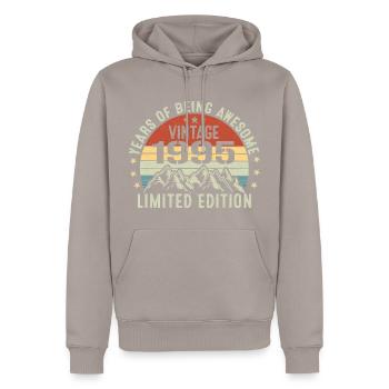 Cadeau pour Célébrer Votre Année de Naissance 1995 - Sweat à capuche Premium bio Homme - taupe - Devant - Nico (187cm)