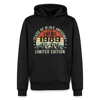 Gift to Celebrate Your Birth Year 1989 - Men’s Premium Organic Hoodie - black - Front - Nico (187cm)