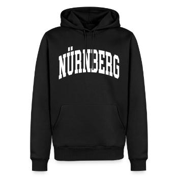 Nuremberg - Men’s Premium Organic Hoodie - black - Front - Nico (187cm)