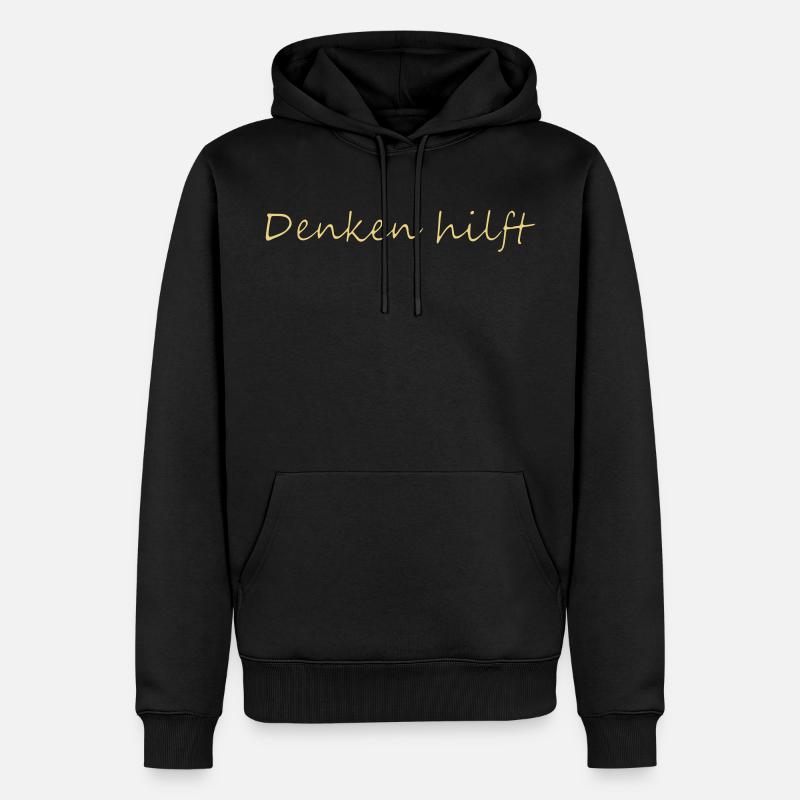 Penser aide au lettrage - Sweat à capuche Premium bio Homme - noir