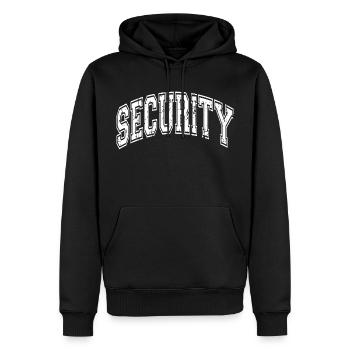 Security - Men’s Premium Organic Hoodie - black - Front - Nico (187cm)