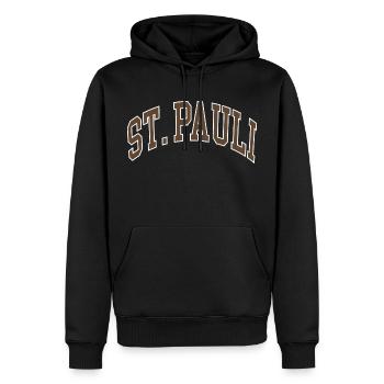St. Pauli - Men’s Premium Organic Hoodie - black - Front - Nico (187cm)